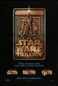 3g025 STAR WARS TRILOGY DS 1sh 1997 George Lucas, Empire Strikes Back, Return of the Jedi!
