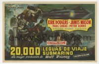 3h083 20,000 LEAGUES UNDER THE SEA Spanish herald 1955 Jules Verne classic, different MCP art!