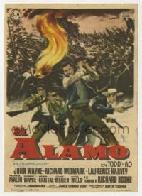 3h097 ALAMO Spanish herald 1960 John Wayne & Richard Widmark, Texas War of Independence, MCP art!