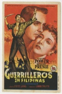 3h099 AMERICAN GUERRILLA IN THE PHILIPPINES Spanish herald 1950 Tyrone Power, Fritz Lang, Soligo art