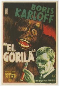 3h103 APE Spanish herald 1945 great different Jose Maria art of Boris Karloff & wacky gorilla!