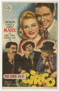 3h106 AT THE CIRCUS Spanish herald 1945 Groucho, Chico & Harpo, Marx Brothers, different image!