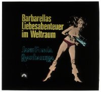 3h056 BARBARELLA German 3x4 transparency 1968 sexiest Jane Fonda with gun, Roger Vadim sci-fi!
