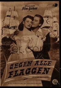3h575 AGAINST ALL FLAGS German program 1953 different images of Errol Flynn & Maureen O'Hara!