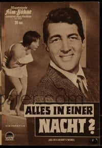 3h576 ALL IN A NIGHT'S WORK German program 1961 Dean Martin, sexy Shirley MacLaine, different!