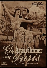 3h577 AMERICAN IN PARIS German program 1952 different images of Gene Kelly & sexy Leslie Caron!