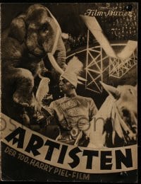 3h433 ARTISTEN German program 1935 lots of cool circus images, directed by Harry Piel!