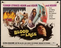3j551 BLOOD & LACE 1/2sh 1971 AIP, gruesome horror image of wacky cultist w/bloody hammer!