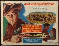 3j553 BLOOD ON THE MOON style B 1/2sh 1949 cowboy Robert Mitchum's got cold nerve & hot lead!