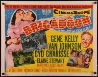 3j560 BRIGADOON style A 1/2sh 1954 great romantic close up art of Gene Kelly & Cyd Charisse!