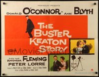 3j561 BUSTER KEATON STORY style B 1/2sh 1957 Donald O'Connor as The Great Stoneface, Ann Blyth