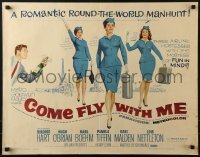 3j580 COME FLY WITH ME 1/2sh 1963 sexy airline hostesses daydreaming of men!