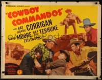 3j585 COWBOY COMMANDOS style B 1/2sh 1943 Range Busters, Crash Corrigan, Dennis Moore & Max Terhune!