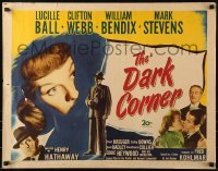 3j594 DARK CORNER 1/2sh 1946 film noir artwork of Lucille Ball, Clifton Webb!