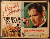 3j600 DEVIL TO PAY 1/2sh 1930 great images of Ronald Colman & pretty Loretta Young!