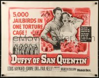 3j612 DUFFY OF SAN QUENTIN 1/2sh 1954 Louis Hayward holds sexy nurse hostage, prison escape artwork!