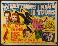 3j620 EVERYTHING I HAVE IS YOURS style B 1/2sh 1952 full-length art of Marge & Gower Champion dancing!