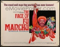 3j621 FACE OF FU MANCHU 1/2sh 1965 art of Asian villain Christopher Lee by Hooks, Sax Rohmer!