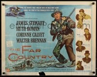 3j625 FAR COUNTRY style A 1/2sh 1955 cool art of James Stewart with rifle, directed by Anthony Mann!