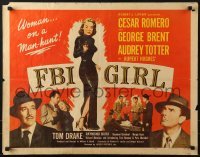 3j626 FBI GIRL 1/2sh 1951 sexy full-length image of Audrey Totter with gun, a woman on a man-hunt!