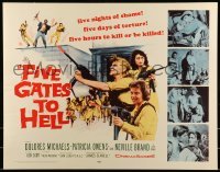 3j632 FIVE GATES TO HELL 1/2sh 1959 James Clavell, Dolores Michaels, Patricia Owens, girls w/guns!