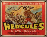 3j687 HERCULES style B 1/2sh 1959 great artwork of the world's mightiest man Steve Reeves!