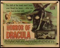 3j695 HORROR OF DRACULA 1/2sh 1958 Hammer, vampire monster & sexy girl art by Joseph Smith!
