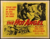 3j697 HOT ANGEL style B 1/2sh 1958 teenage hot rod gangs rip highways & skies w/thrills & terror!
