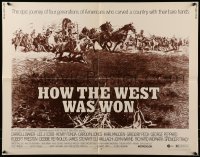 3j702 HOW THE WEST WAS WON 1/2sh R1970 John Ford epic, Debbie Reynolds, Gregory Peck, cool art!