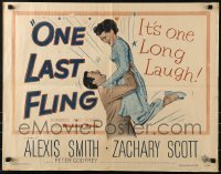 3j815 ONE LAST FLING 1/2sh 1949 laughing Zachary Scott hoists beautiful Alexis Smith in the air!