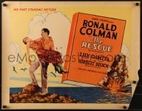 3j852 RESCUE 1/2sh 1929 great image of Ronald Colman holding beautiful Lily Damita!