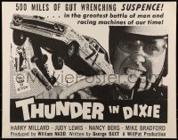 3j947 THUNDER IN DIXIE 1/2sh 1964 Harry Millard, cool image of crashing cars!