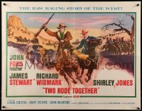 3j954 TWO RODE TOGETHER 1/2sh 1961 John Ford, cowboys James Stewart & Richard Widmark, raging story!