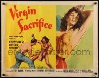 3j968 VIRGIN SACRIFICE 1/2sh 1959 classic sexiest artwork image of half-dressed female!