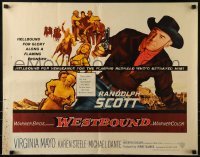 3j979 WESTBOUND 1/2sh 1959 Randolph Scott is hellbound for glory, directed by Budd Boetticher!