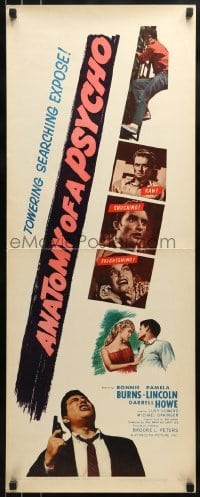 3j008 ANATOMY OF A PSYCHO insert 1961 terrifying searching expose of a stalker after a beautiful babe!