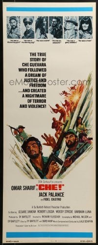 3j059 CHE int'l insert 1969 art of Omar Sharif as Guevara, Jack Palance as Fidel Castro!