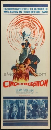 3j060 CIRCLE OF DECEPTION insert 1960 Suzy Parker, a spy should never fall in love, cool artwork!