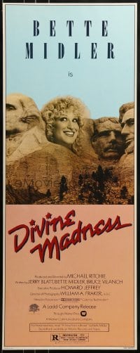 3j094 DIVINE MADNESS insert 1980 wacky image of Bette Midler as part of Mt. Rushmore!