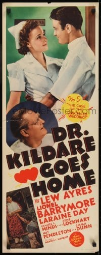 3j096 DR. KILDARE GOES HOME insert 1940 doctor Lew Ayres, Lionel Barrymore, nurse Laraine Day!