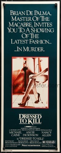 3j098 DRESSED TO KILL insert 1980 Brian De Palma shows you the latest fashion in murder, sexy legs!