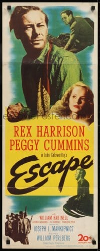 3j102 ESCAPE insert 1948 great images of Rex Harrison & pretty Peggy Cummins!