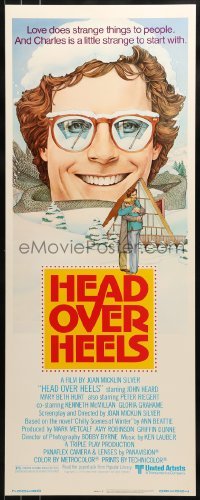 3j158 HEAD OVER HEELS insert 1979 art of John Heard & Mary Beth Hurt by Nancy Stahl!