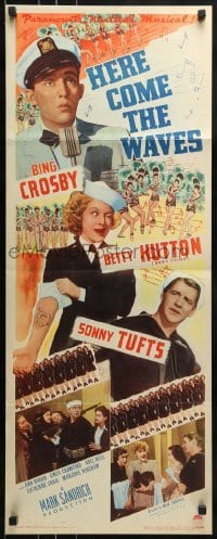3j161 HERE COME THE WAVES insert 1944 Navy sailor Bing Crosby & Betty Hutton w/Sonny Tufts!