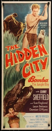 3j163 HIDDEN CITY insert 1950 great images of Johnny Sheffield as Bomba the Jungle Boy!
