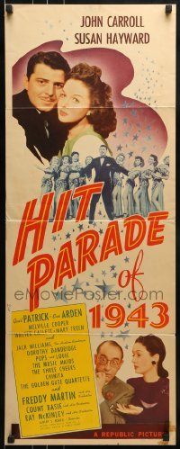 3j165 HIT PARADE OF 1943 insert 1943 Susan Hayward, John Carroll, Count Basie & His Orchestra!