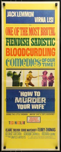 3j174 HOW TO MURDER YOUR WIFE insert 1965 Jack Lemmon, Virna Lisi, the most sadistic comedy!