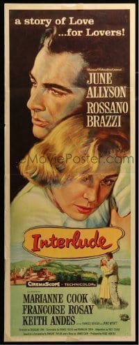 3j183 INTERLUDE insert 1957 Douglas Sirk, James M. Cain, Rossano Brazzi romancing June Allyson!