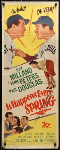 3j188 IT HAPPENS EVERY SPRING insert 1949 Milland & Douglas on St. Louis Cardinals baseball team!