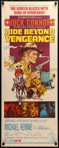 3j358 RIDE BEYOND VENGEANCE insert 1966 Chuck Connors, the new giant of western adventure!